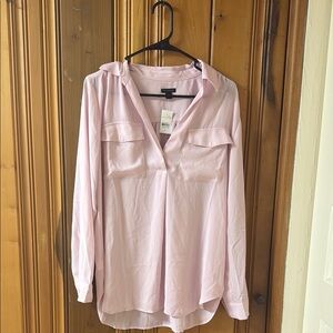 Ann Taylor Pink Relaxed Button Down Shirt